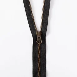 YKK Reißverschluss Metall antik 2-Wege teilbar 5mm 50cm lang in der Farbe schwarz