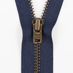 YKK Reißverschluss Metall antik gold nicht teilbar 3mm 18cm lang in versch. Farben