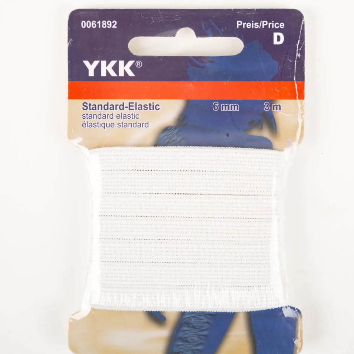 YKK Standard-Elastic-Litze SB 6mm 3m weiss