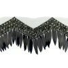 Zackenlitze Paillettenborte Glitzerborte Glitterfransen Burlesque schwarz Breite: 8cm