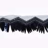 Zackenlitze Paillettenborte Glitzerborte Glitterfransen Burlesque dunkelblau Breite: 8cm