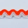 Zackenlitze Zierband orange weiß Breite: 1cm