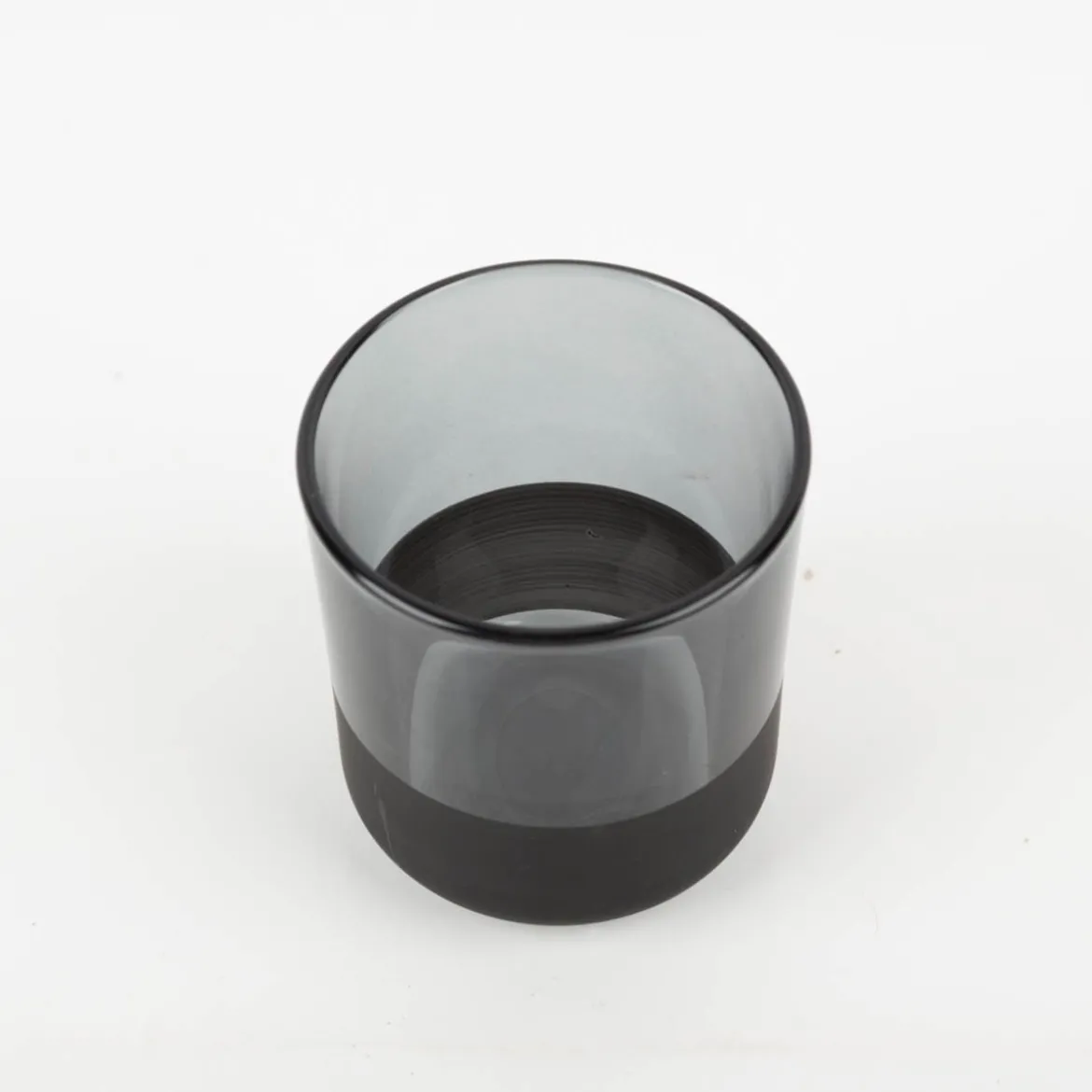 Zahnputzbecher aus Glas schwarz 8 x 9 cm von Boltze
