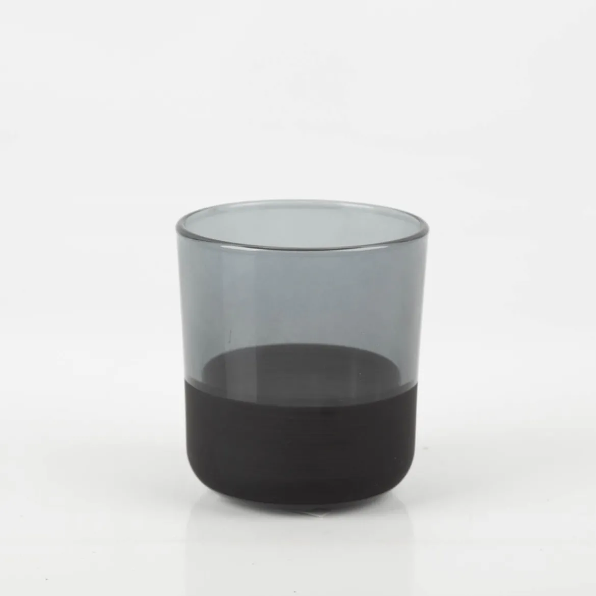 Zahnputzbecher aus Glas schwarz 8 x 9 cm von Boltze