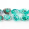 Zierband Tüll mit Rosen 2reihig grün grau gelb Breite: 4cm