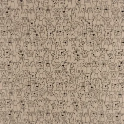 Zugluftstopper Leinenlook Dog Cartoon Line Hunde natur schwarz verschiedene Größen von SCHÖNER LEBEN.